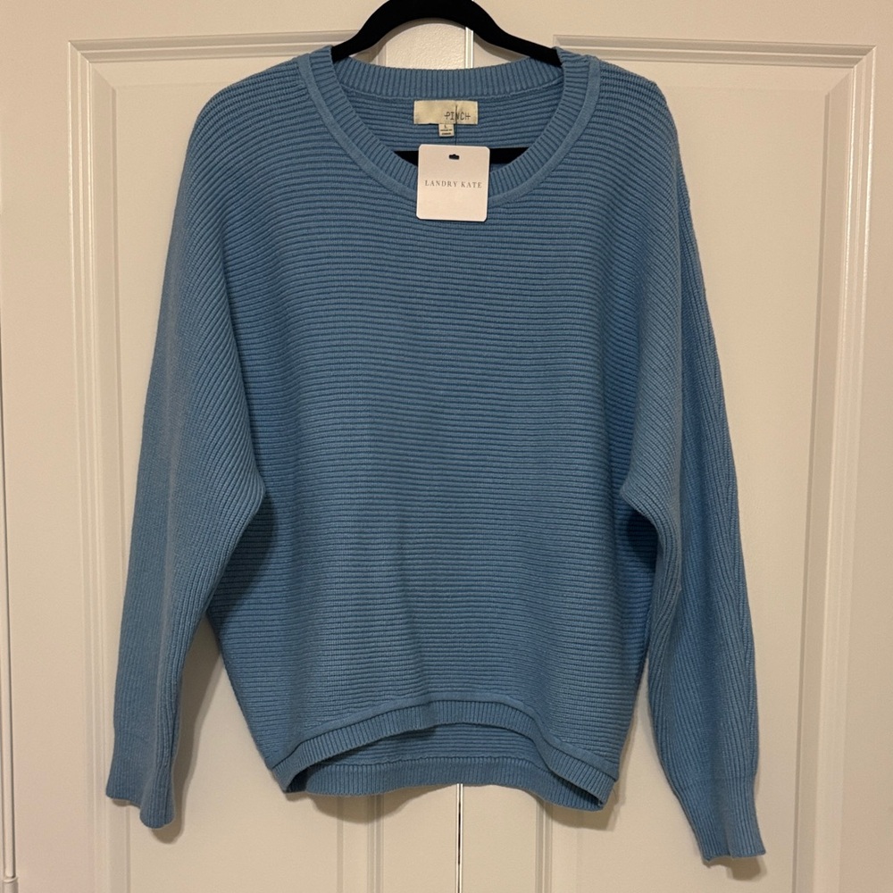 Pinch Light Blue Ribbed Sweater